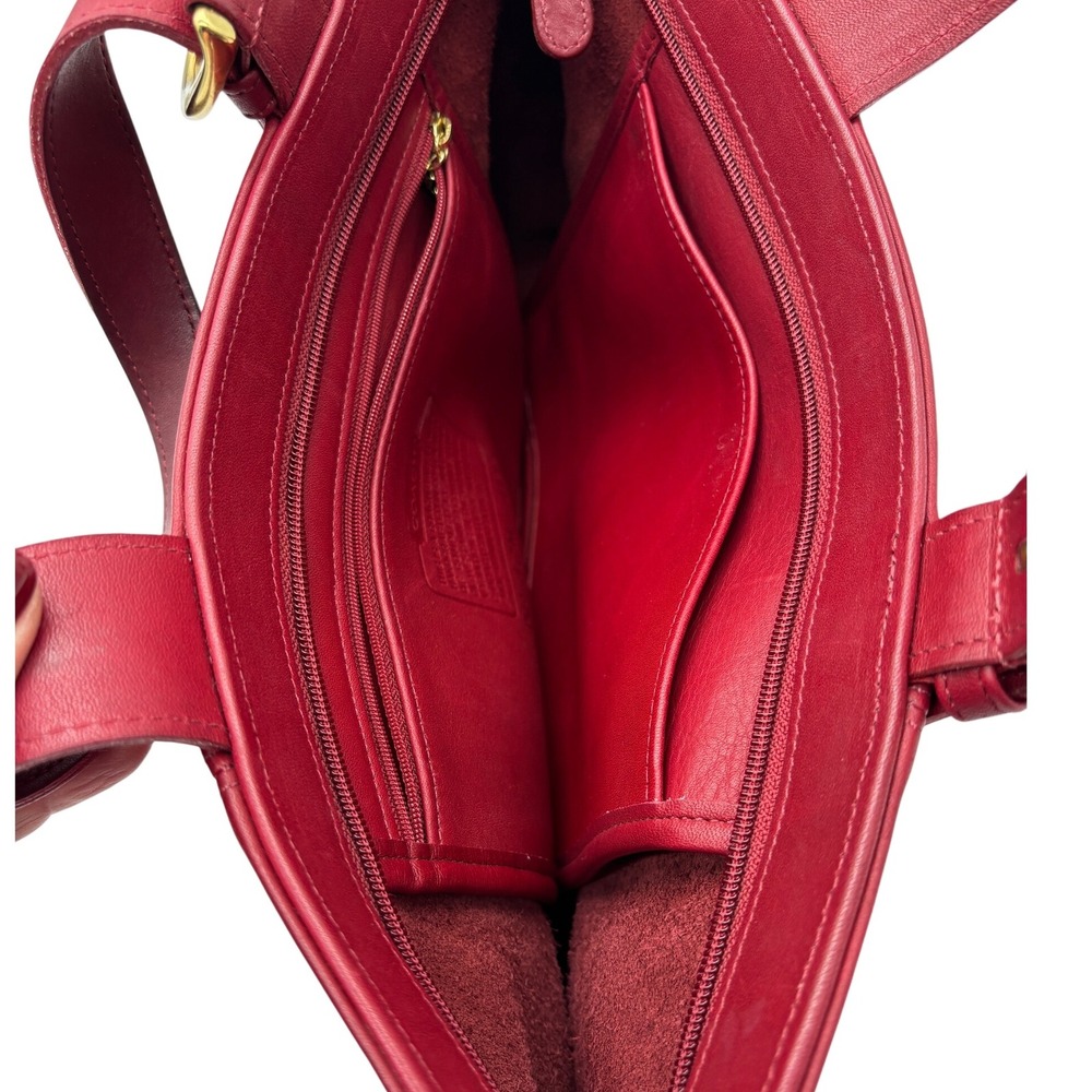 STUNNING COACH VINTAGE RED WAVERLY LEATHER TOTE BAG 4133 - Picture 7 of 9